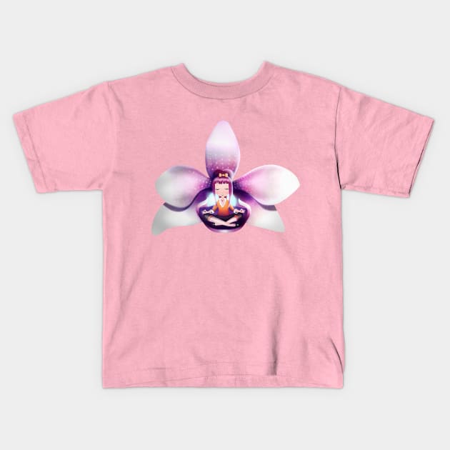 Orchid Meditation Kids T-Shirt by schwebewesen